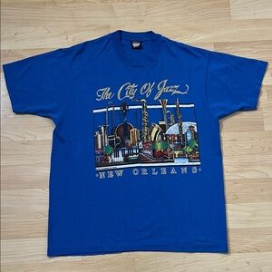 City of Jazz 80s Vintage T-Shirt Single Stitch Made in USA Men's XL